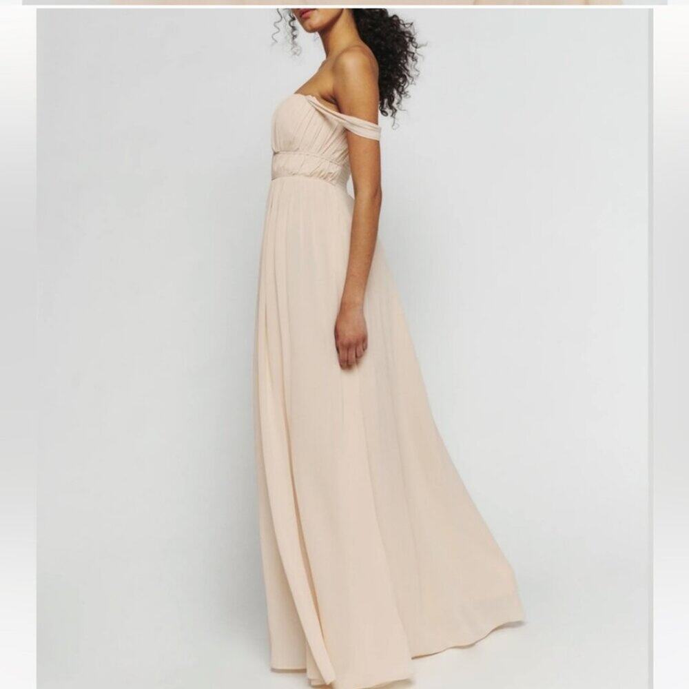 Reformation Jayde Dress Size 8P Prosecco NWT Bridesmaid Maxi Formal Evening - Picture 3 of 9